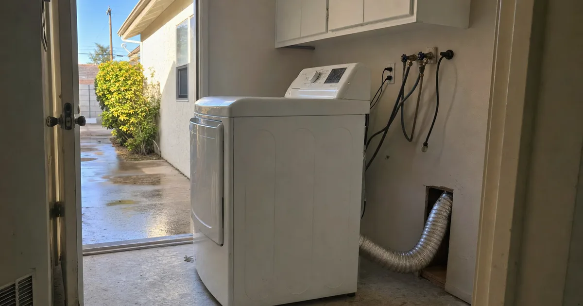 A Home Dryer Pulled Out From The Wall in Winchester, CA